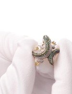 Кольцо из лимонного золота 585 пробы c фианитом
