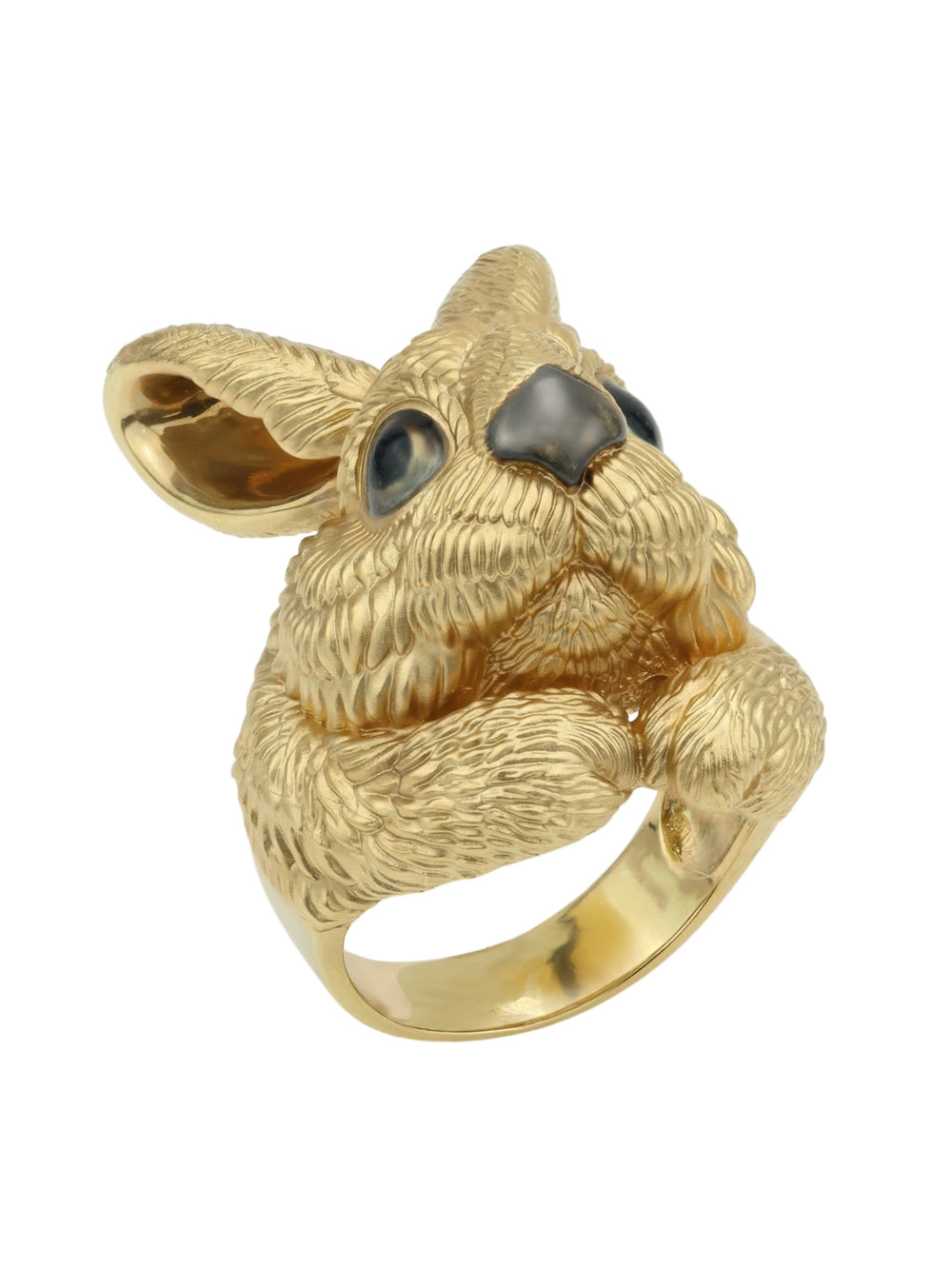 Кольцо из лимонного золота c эмаль