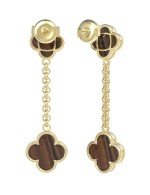 Серьги из лимонного золота 585 пробы c тигровым глазом