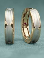 Серьги из золота 585 пробы c рубином