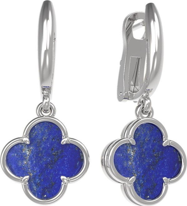 Серьги из белого золота c лазуритом