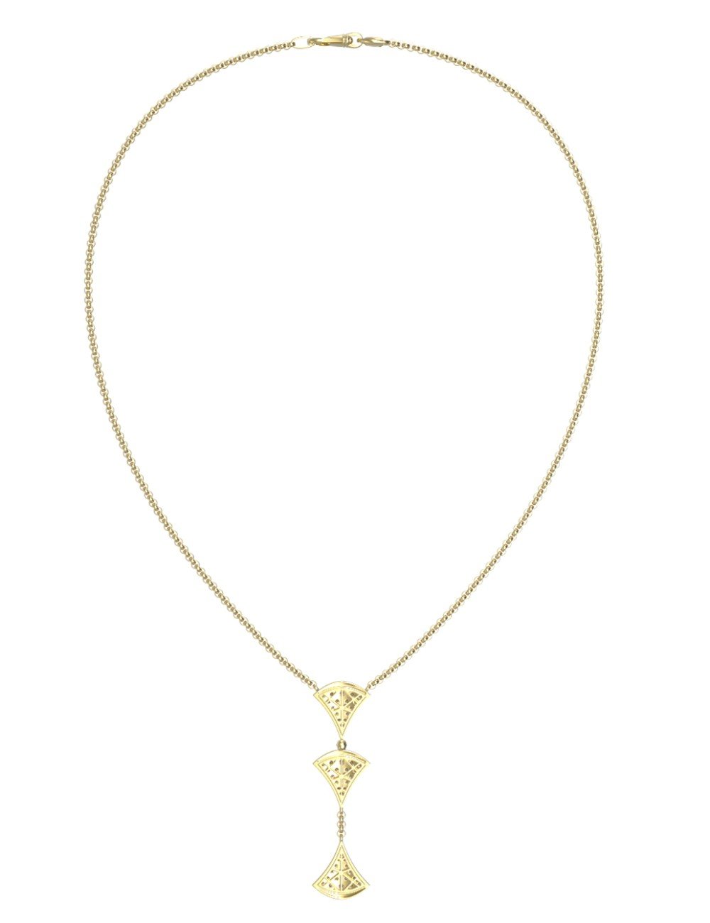 Колье из лимонного золота 585 пробы c бриллиантами