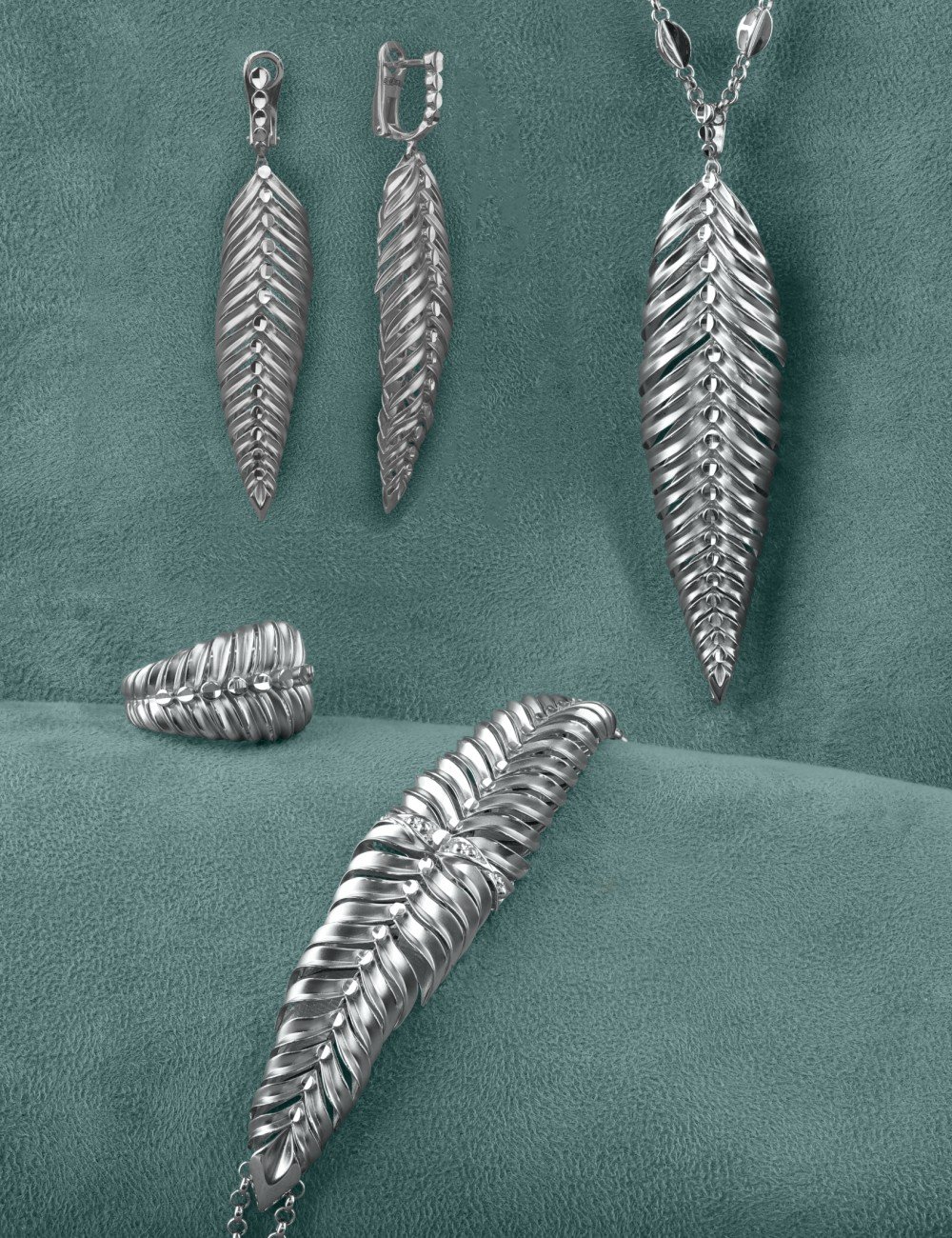 Серьги из белого золота 585 пробы