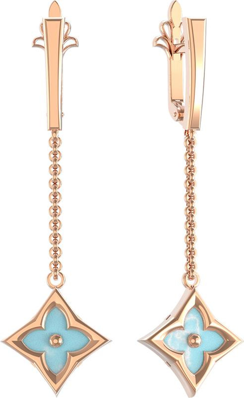 Серьги из золота c бирюзой