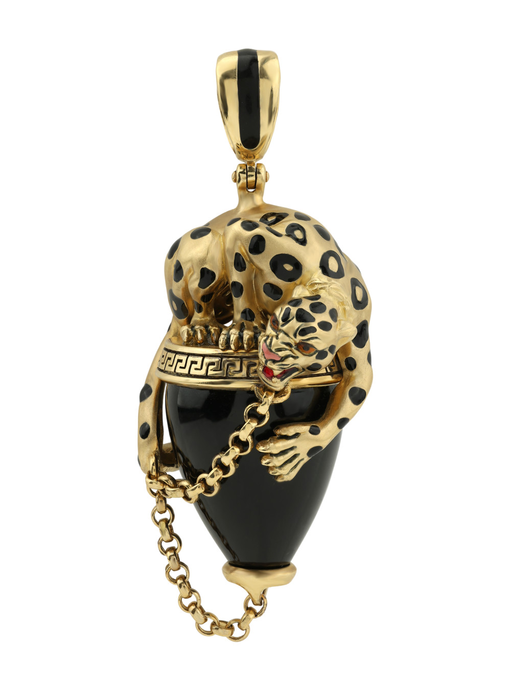 Подвеска из лимонного золота c эмаль и ониксом