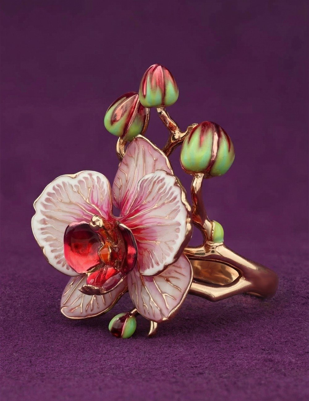 Кольцо из золота 585 пробы c эмалью