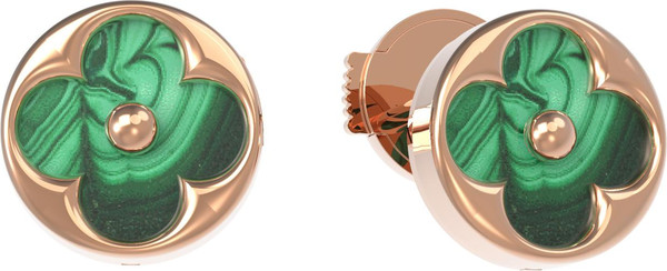 Серьги из золота c малахитом