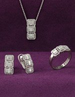Серьги из белого золота 585 пробы c бриллиантами
