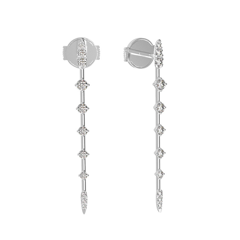 Серьги из белого золота c бриллиантами