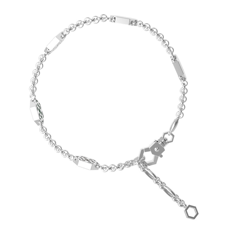 Браслет из белого золота c лазуритом, малахитом и перламутром