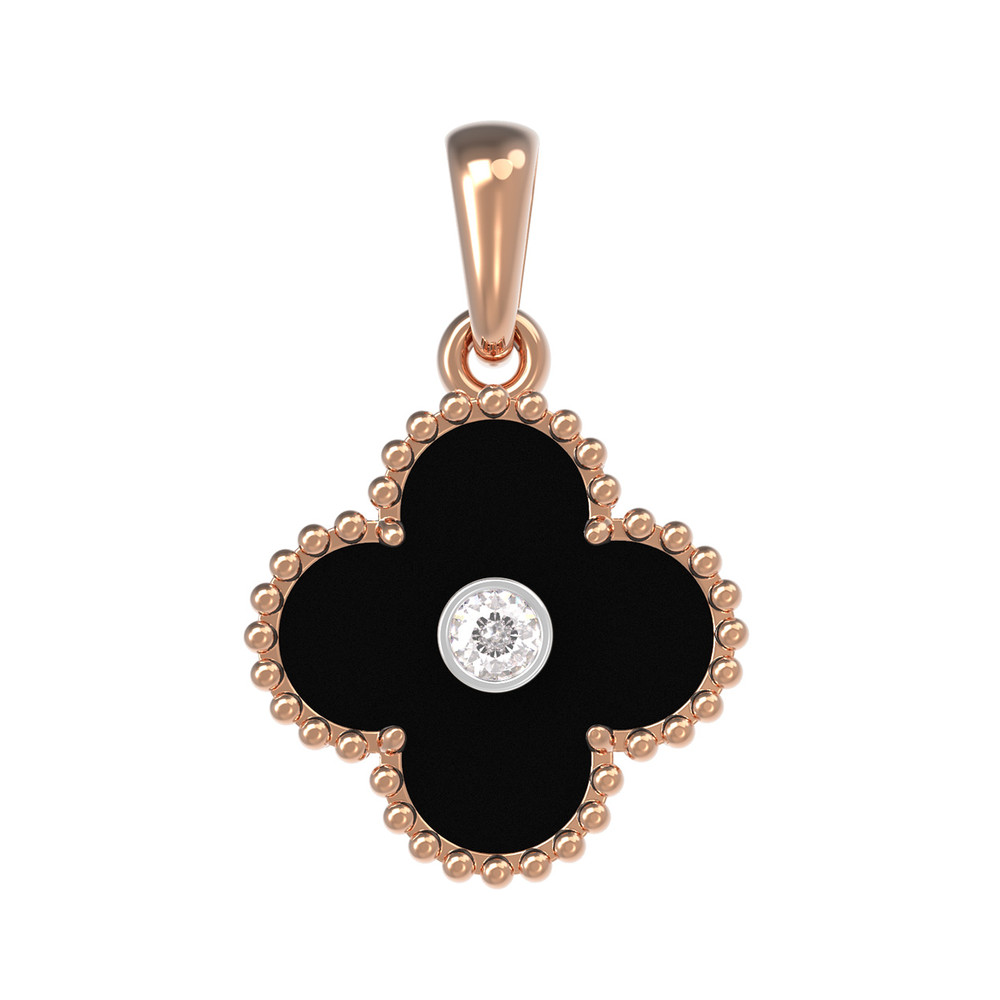 Подвеска из золота c бриллиантами и ониксом