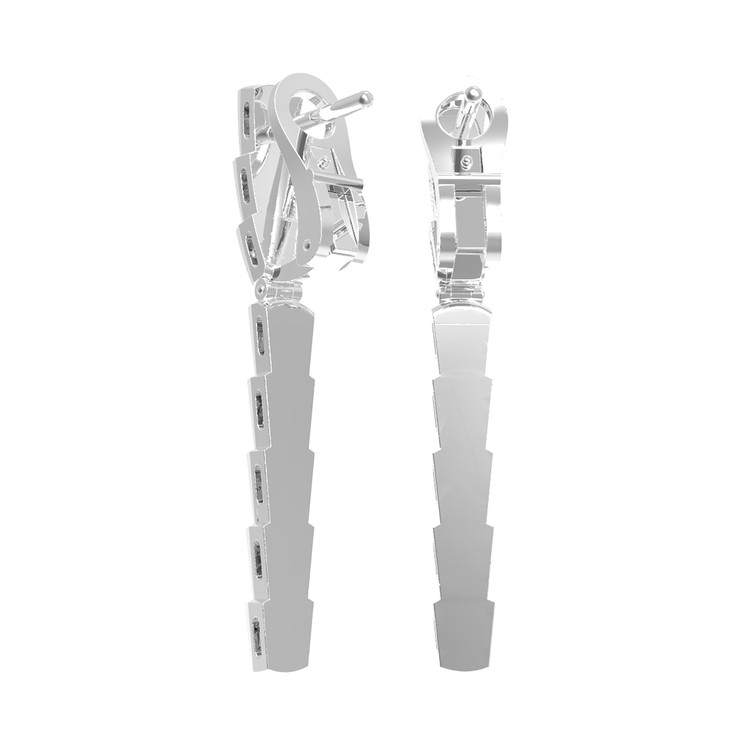 Серьги из белого золота c ониксом