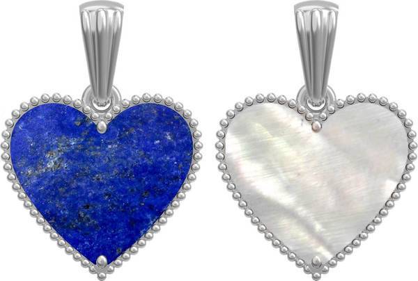 Подвеска из белого золота c лазуритом и перламутром