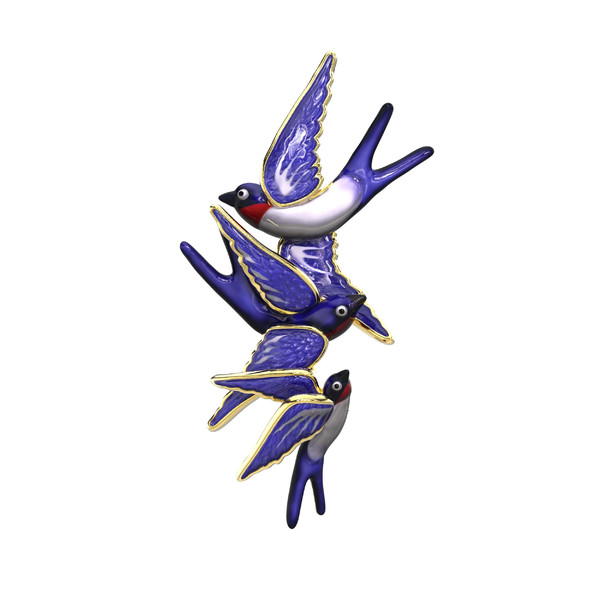 Брошь из лимонного золота c эмаль