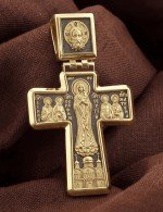 Крест из лимонного золота 585 пробы