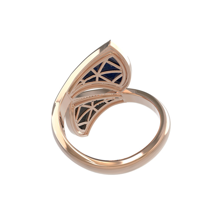 Кольцо из золота c лазуритом и перламутром