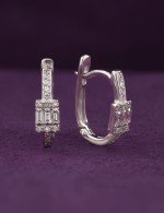 Серьги из белого золота 585 пробы c бриллиантами