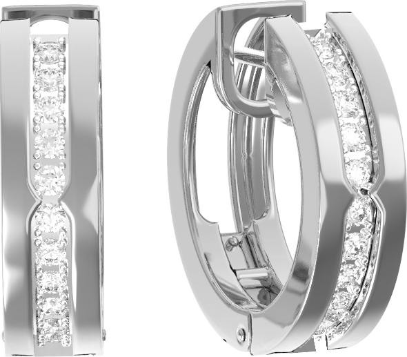 Серьги из белого золота c бриллиантами