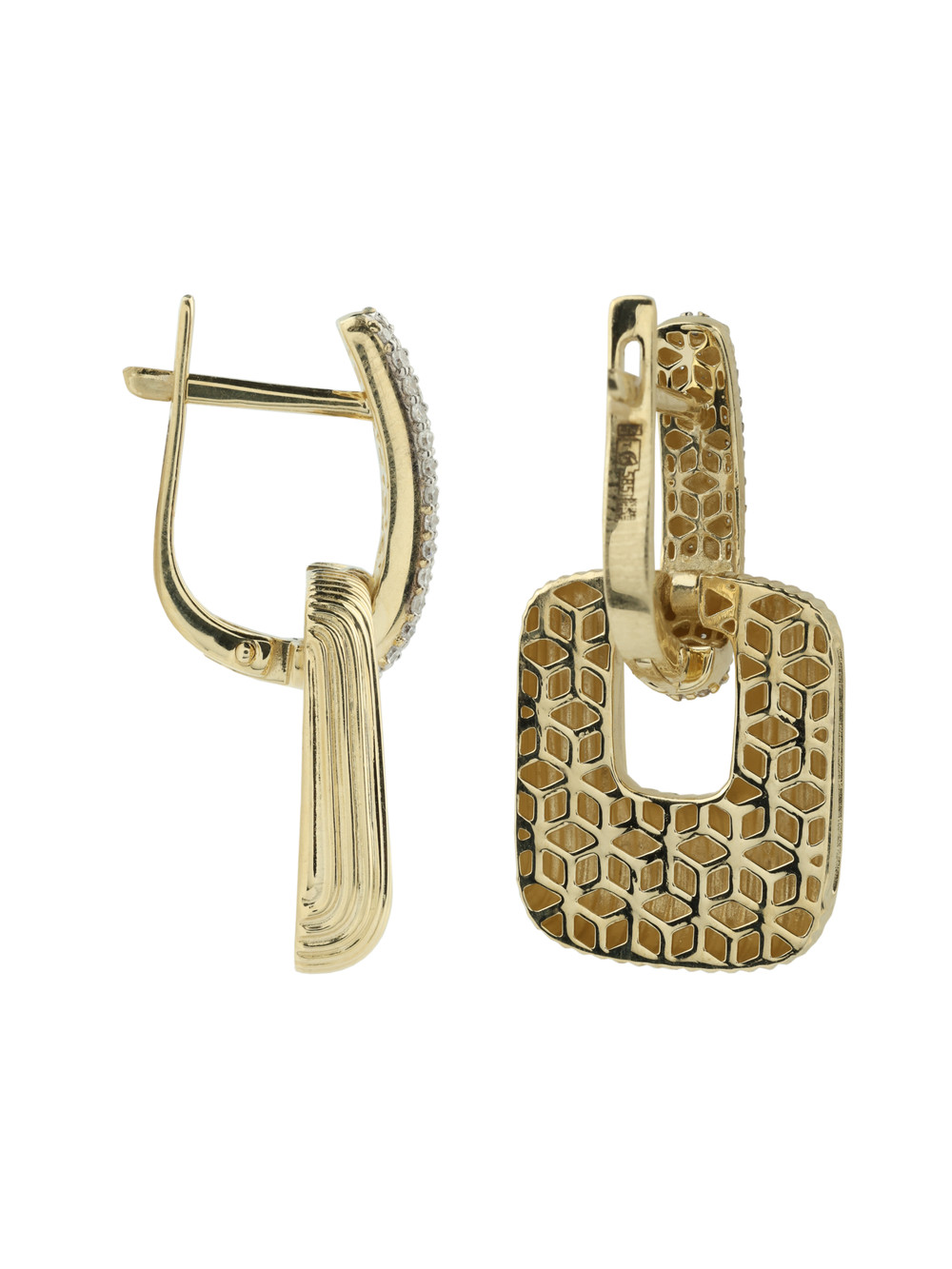 Серьги из лимонного золота c бриллиантами