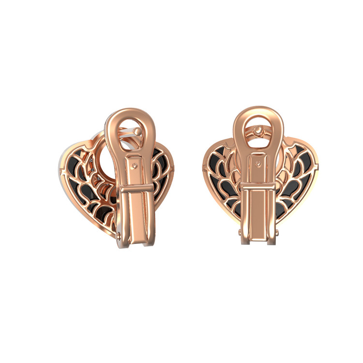 Серьги из золота c бриллиантами и ониксом