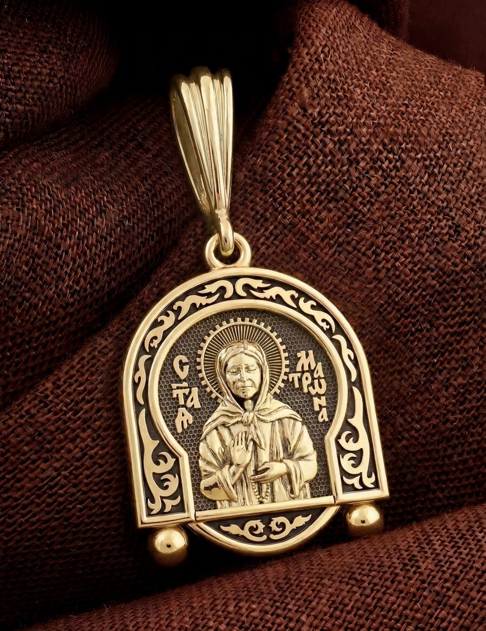 Образок из лимонного золота 585 пробы