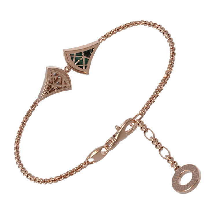 Браслет из золота c бриллиантами и малахитом