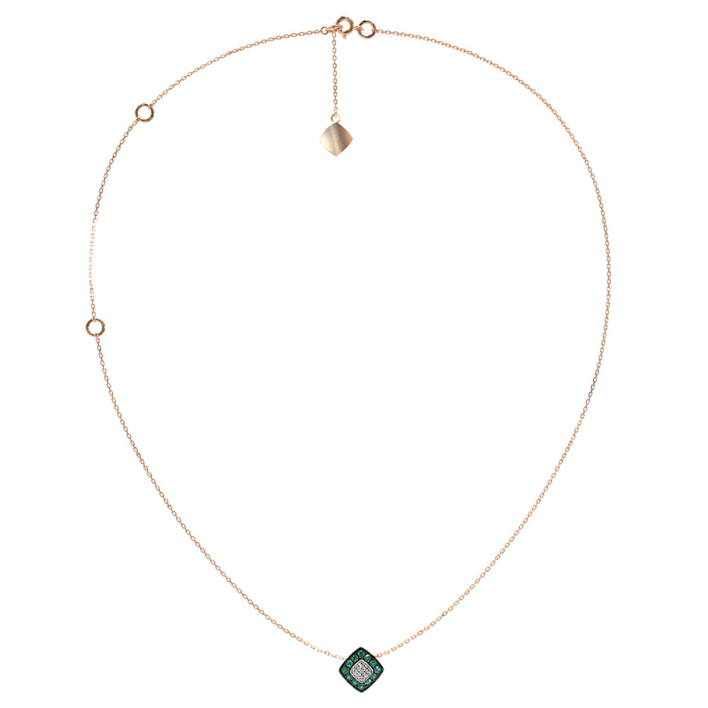 Колье из золота c бриллиантами и изумрудом