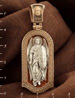 Образок из золота 585 пробы c эмалью