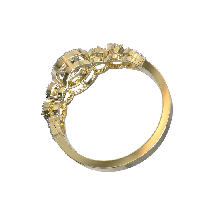 Кольцо из лимонного золота c бриллиантами