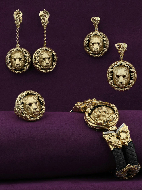 Подвеска из лимонного золота c эмаль и ониксом