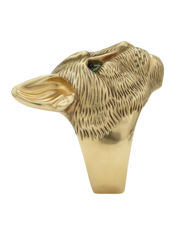 Кольцо из лимонного золота c эмаль