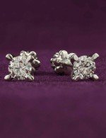Серьги из белого золота 585 пробы c бриллиантами