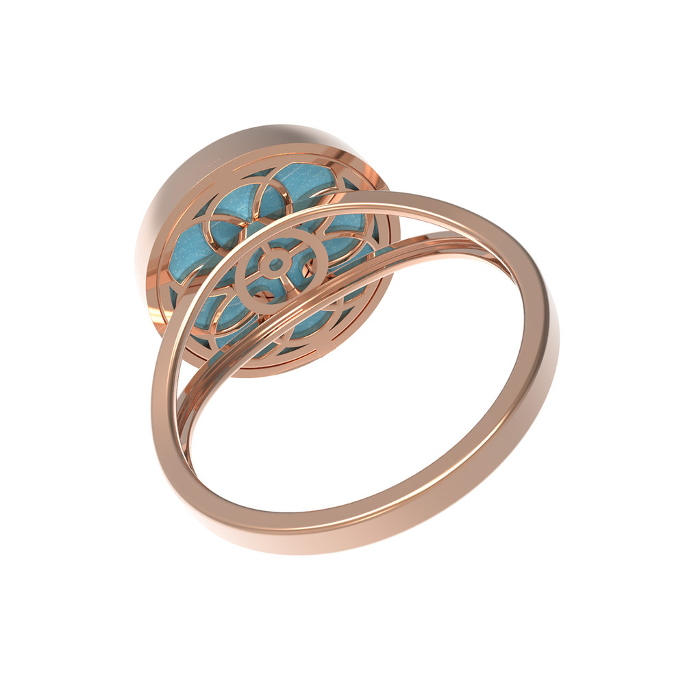 Кольцо из золота c бриллиантами и бирюзой