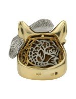 Кольцо из лимонного золота 585 пробы c эмалью