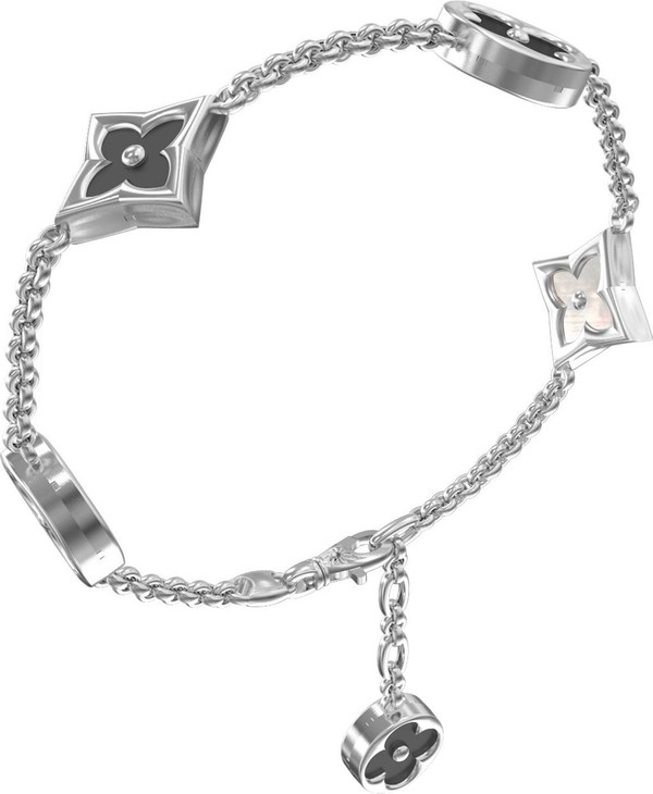 Браслет из белого золота c ониксом и перламутром