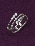 Кольцо из белого золота 585 пробы c бриллиантами