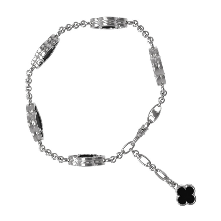 Браслет из белого золота c ониксом