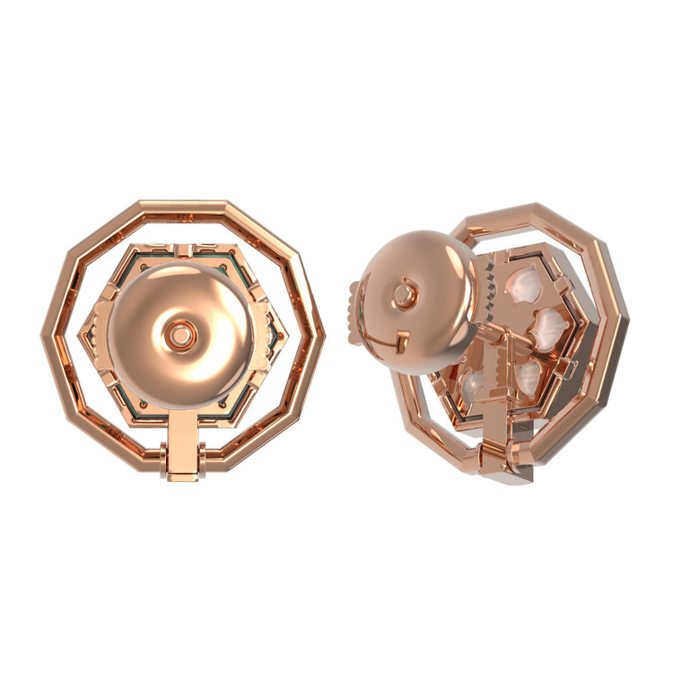 Серьги из золота c малахитом и перламутром