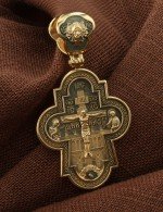 Крест из лимонного золота 585 пробы