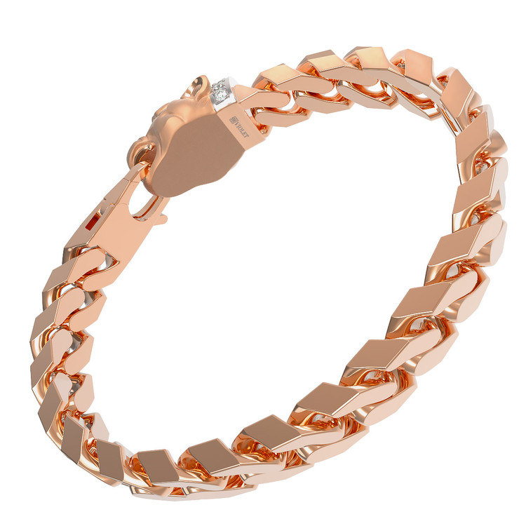 Браслет из золота c бриллиантами и изумрудом