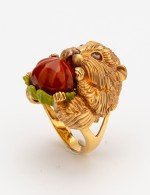 Кольцо из золота 585 пробы c эмалью
