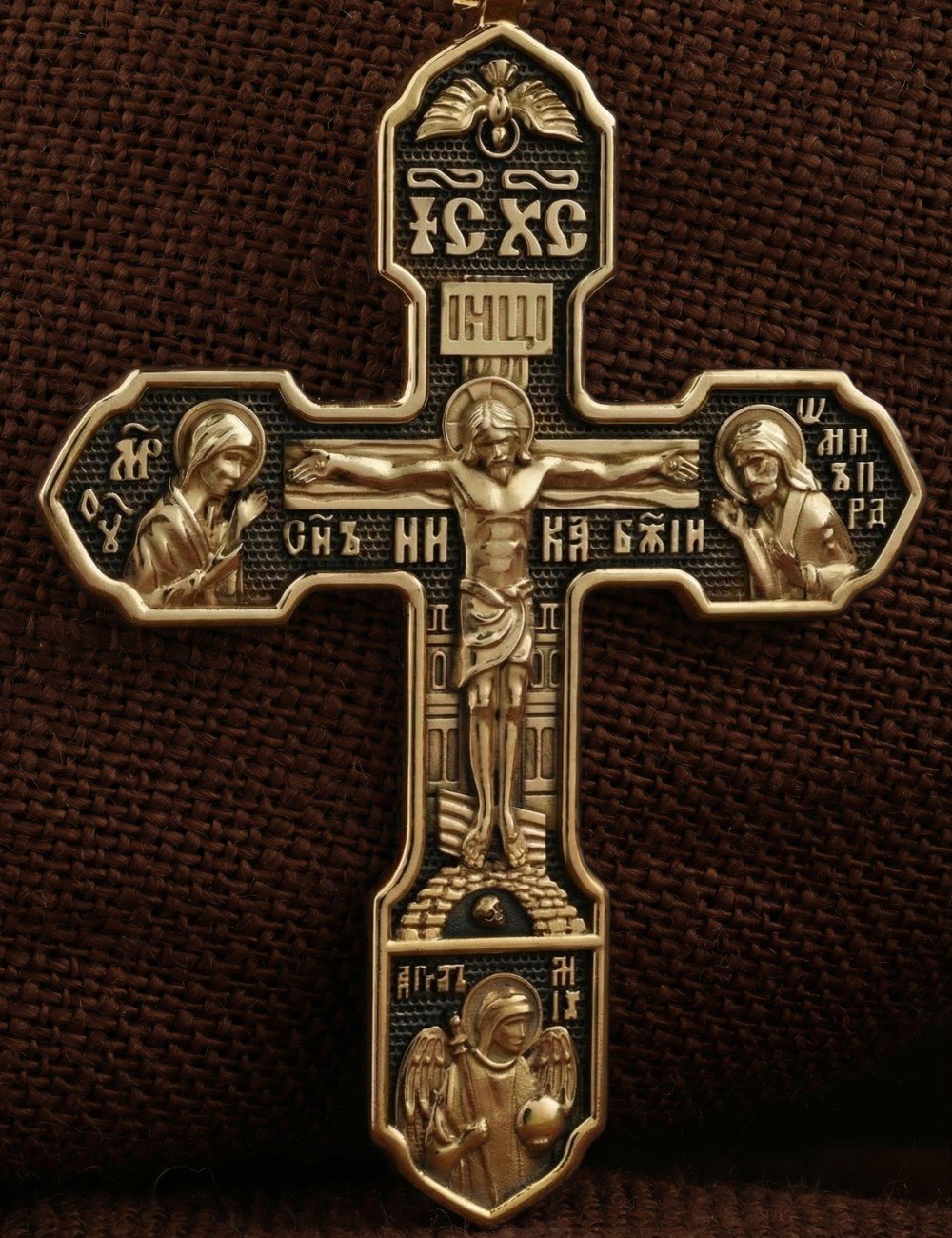 Крест из лимонного золота 585 пробы