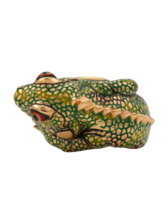 Кольцо из золота c эмаль и рубином