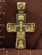 Крест из лимонного золота 585 пробы