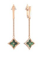 Серьги из золота 585 пробы c малахитом