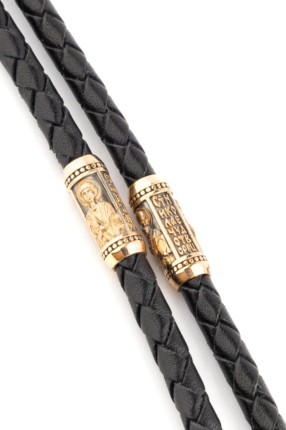 Шнурок кожаный из золота c кожаным шнурком