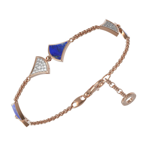 Браслет из золота c бриллиантами и лазуритом