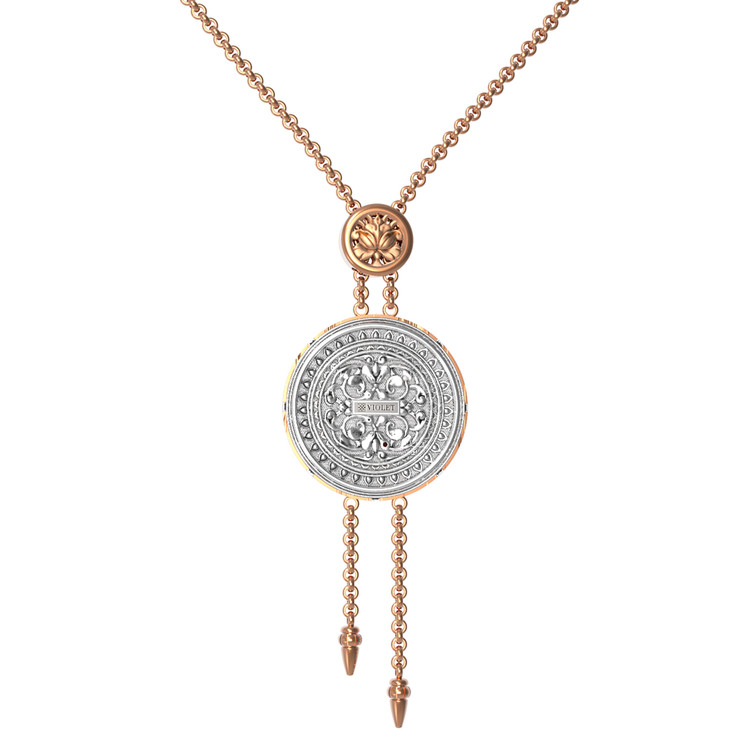 Колье из золота c эмаль