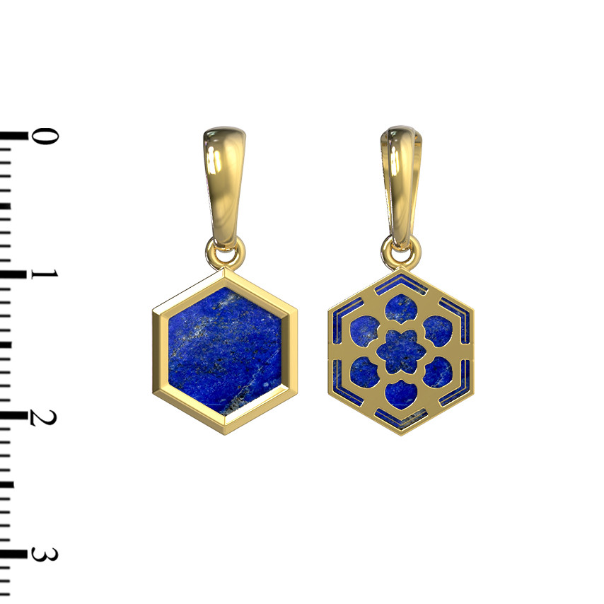 Подвеска из лимонного золота c лазуритом