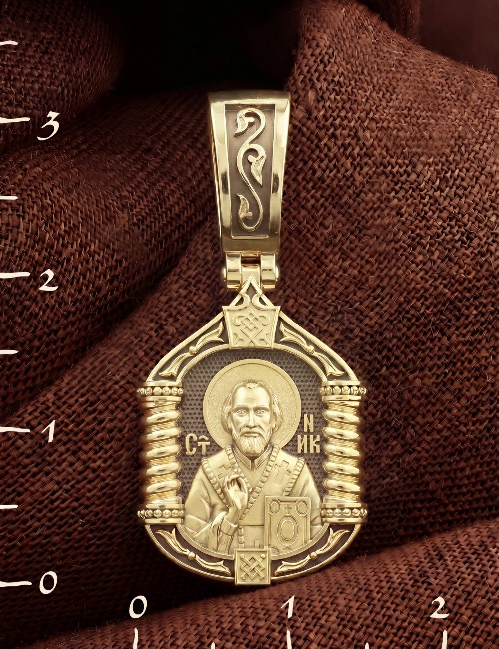Образок из лимонного золота 585 пробы